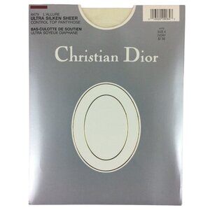 Christian Dior L'Allure Ultra Silken Sheer Pantyhose Size 4 XL Tall Ivory